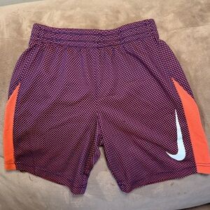 Nike Kids' Boys 6M (5-6 yrs) Purple Athletic Shorts with Orange Accents